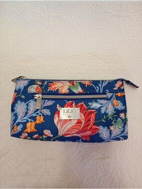 Lilio Amsterdam Floral Cosmetic Bag With Zippered Compartments  Tulip Pattern